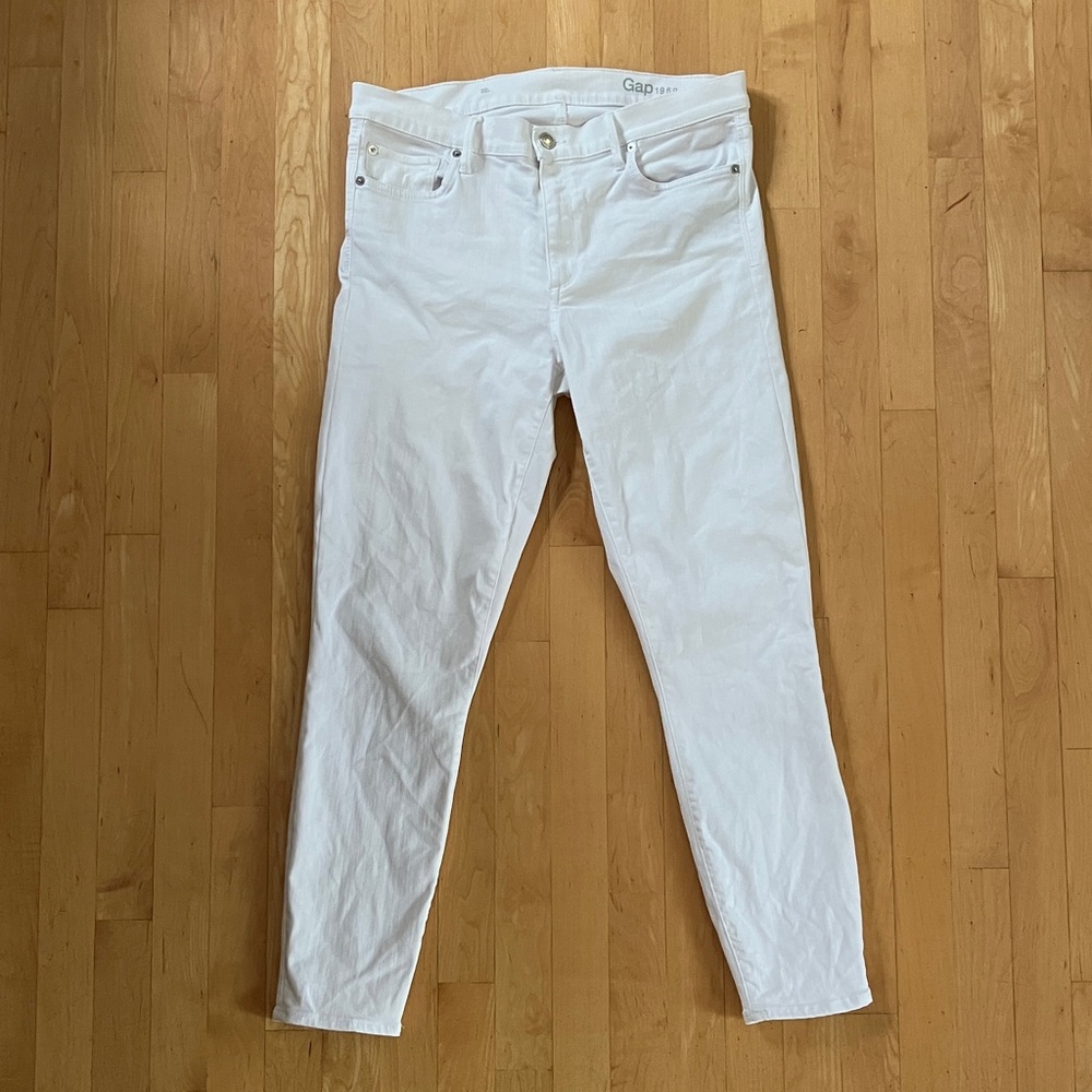 GAP 32 Long True Skinny Jeans white 32L tall